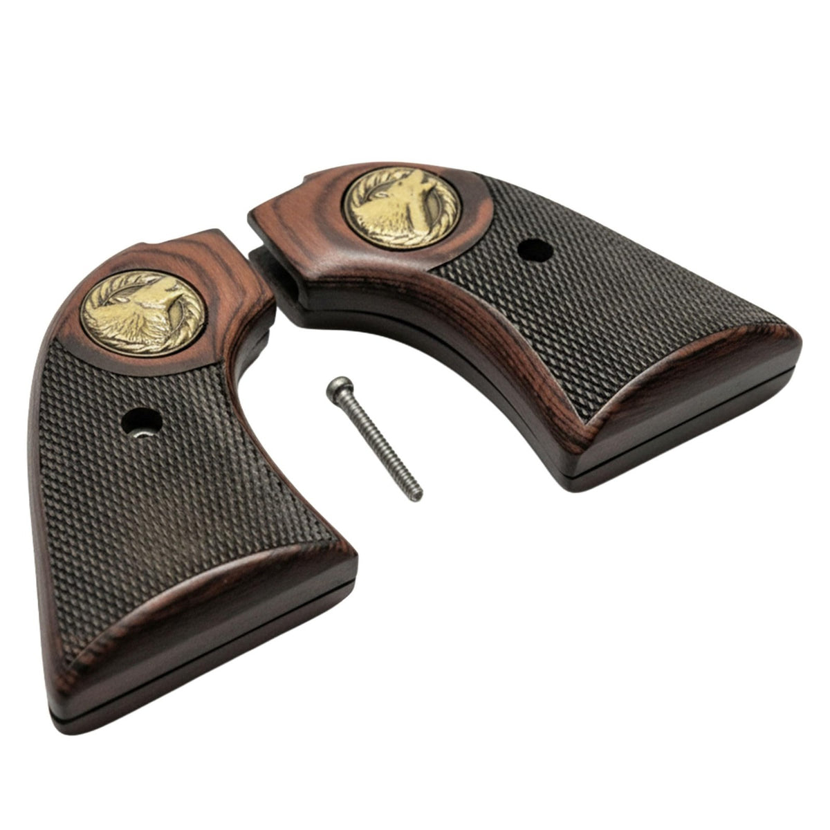 Heritage Rough Rider Checkered Rosewood Gun Grips for .22 LR & .22 Mag Revolvers