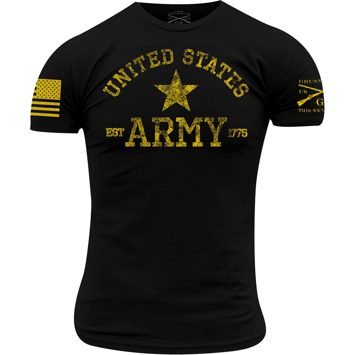 Army T-Shirt Black - Est. 1775 Military Style Graphic Tee