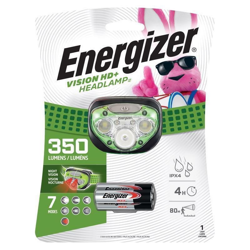 Energizer Vision HD+ Green LED Headlamp 350 Lumen with AAA Batteries