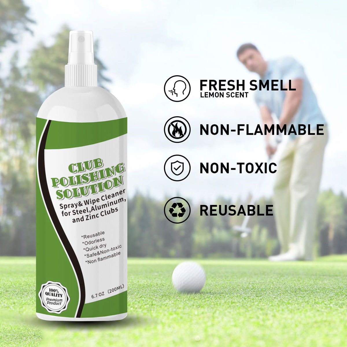 Golf Club Polishing Agent for Iron and Driver Shine - 200ml