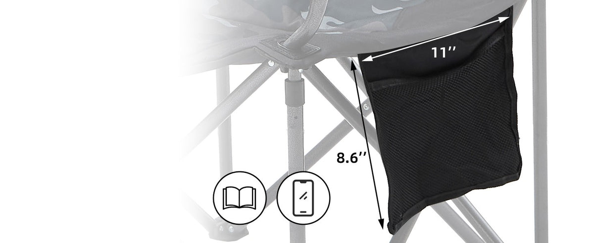 Heavy Duty Folding Camping Chairs for Adults 2-Pack - Outdoor Portable Seat with Cooler & Pocket