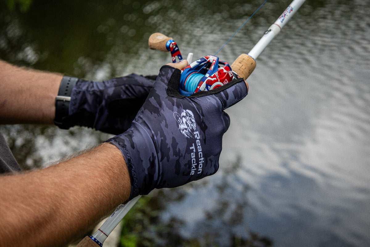 UV Fishing Gloves UPF 50 Sun Protection Fingerless Kayak Gloves - Reaction Tackle