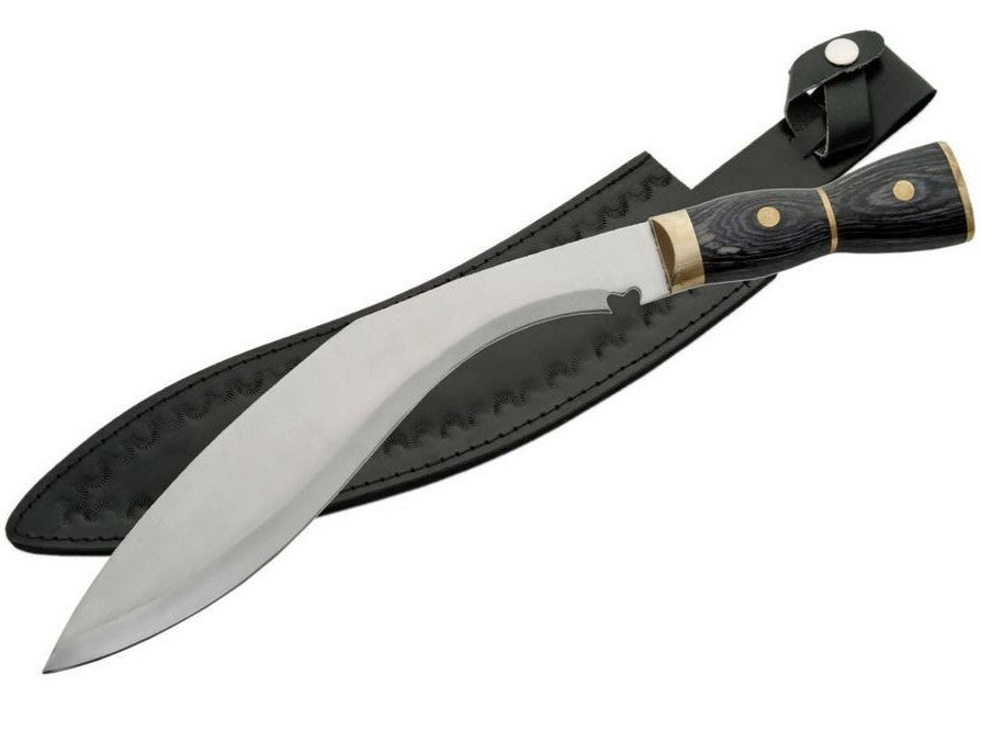 15-Inch Full Tang Nepalese Gurkha Kukri Knife with Leather Sheath