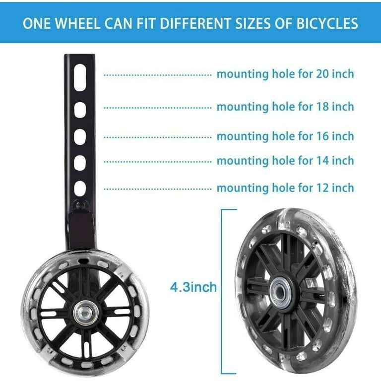 Heavy Duty Kids Bike Training Wheels for 12-20 Inch Bicycles - Safe Stable Stabilizers