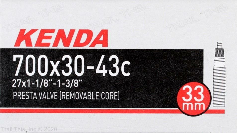 2-Pack Kenda 700x30/43 27x1-1/8-1-3/8" Presta Bike Inner Tubes - Threaded Valve