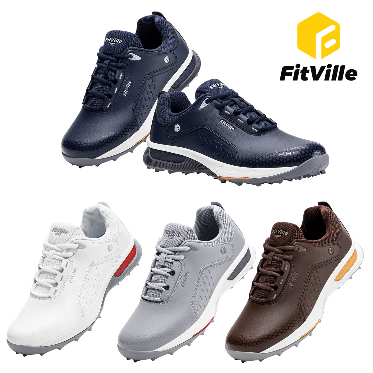 Men's Spikeless Golf Shoes Waterproof Breathable Athletic Sneakers
