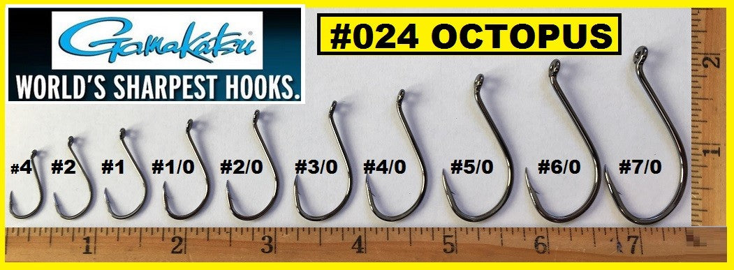 Gamakatsu Octopus Hooks Bulk Pack - Multiple Sizes, Tournament Legal