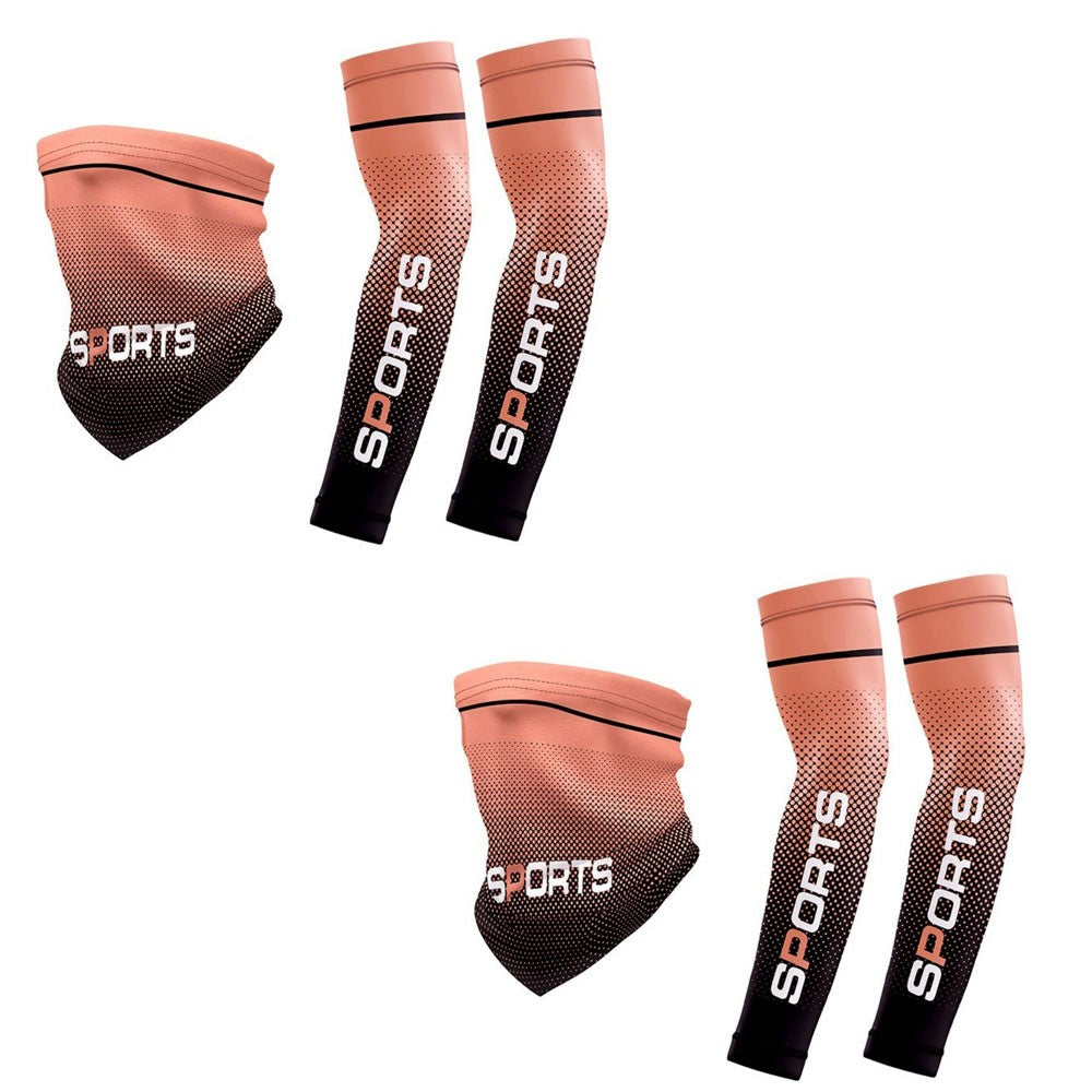 Breathable UV Sun Protection Cooling Arm Sleeves & Face Mask Set