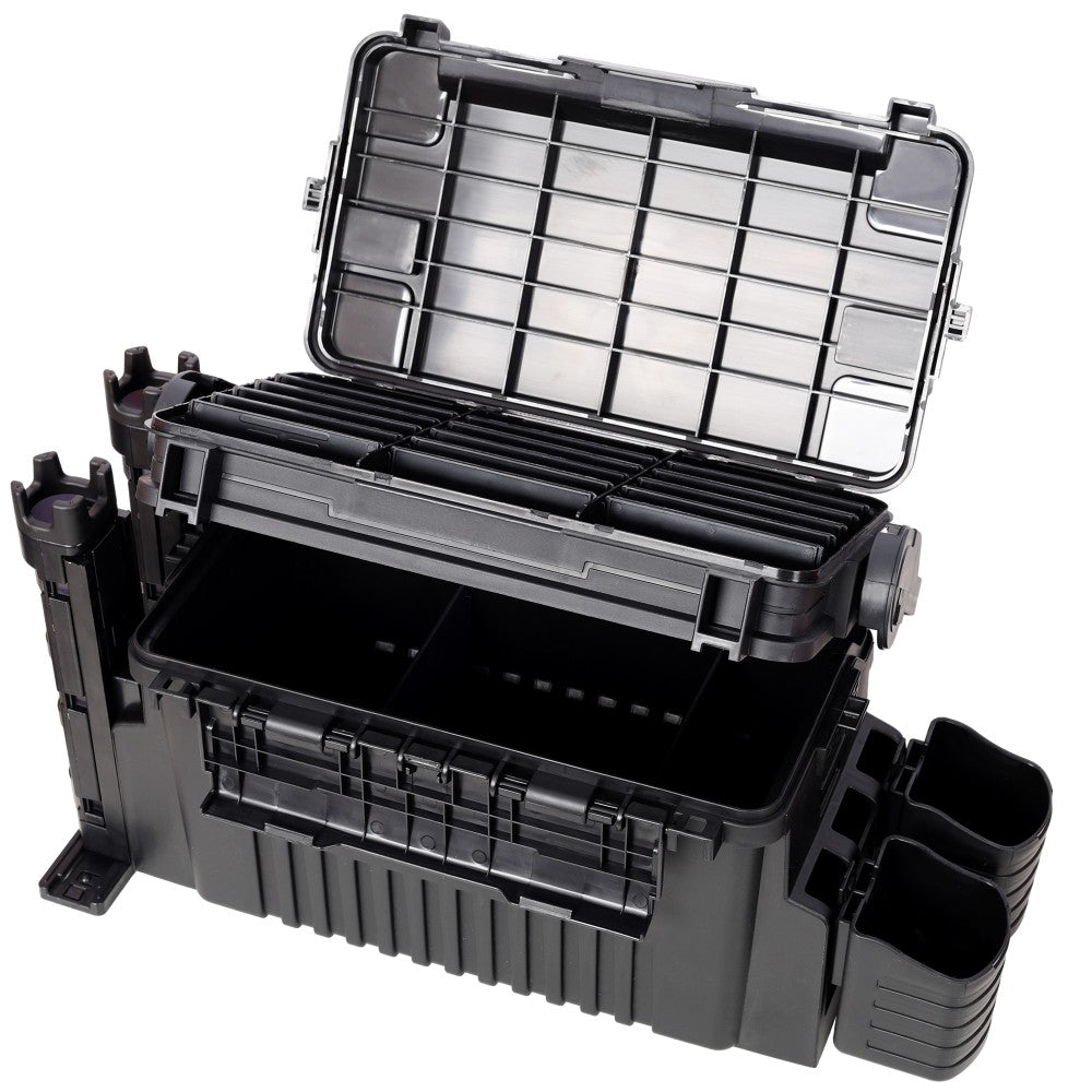 Dual Layer Fishing Tackle Box Organizer with Large Capacity & Portable Handle
