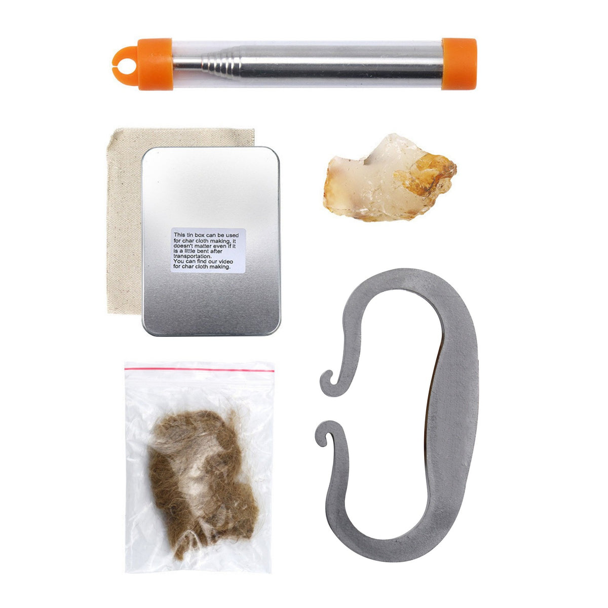 Outdoor Fire Starter Kit with Flint Stone & Carbon Steel Striker - 15,000 Sparks