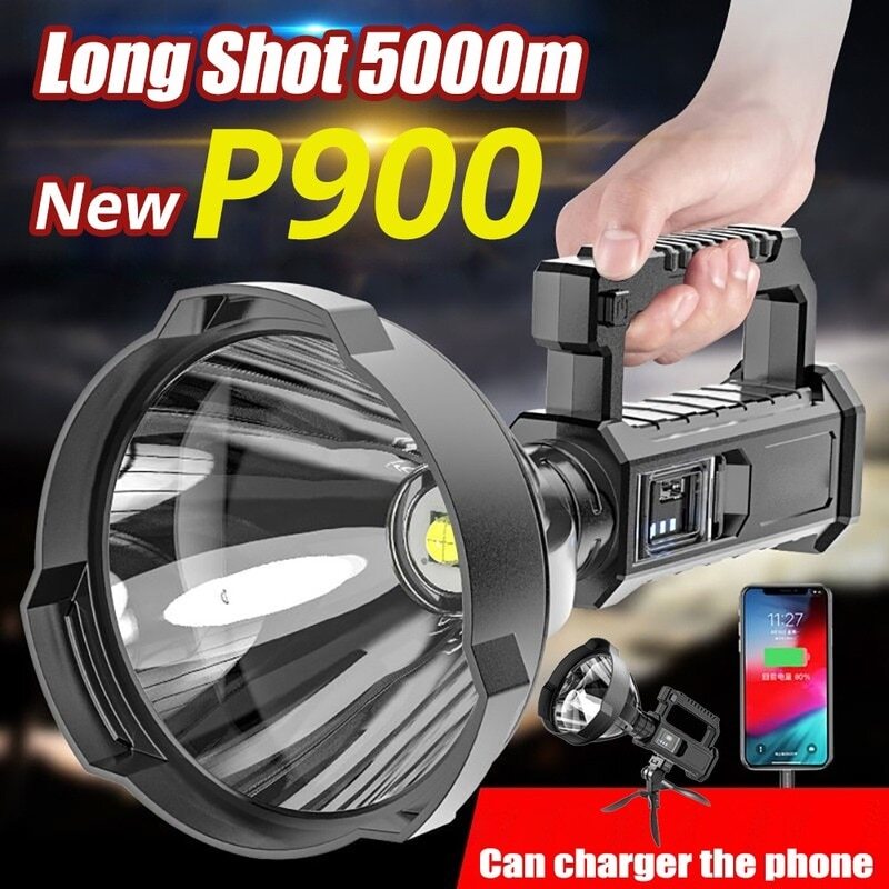 High Lumen Rechargeable LED Searchlight with Tripod and SOS Mode
