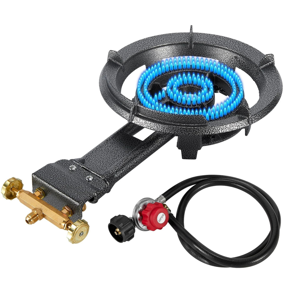 Portable 13-Inch Propane Wok Stove 90,000 BTU Cast Iron Outdoor Cooker