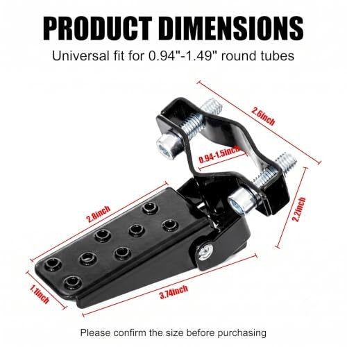Heavy Duty Steel Folding Motorcycle Foot Pegs - Rustproof Rear Passenger Support