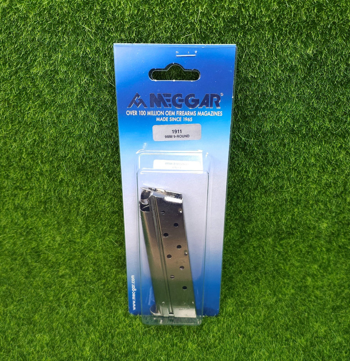 9mm Pistol Magazine for 1911 Government - 9 Round Nickel Finish - Lot of 2