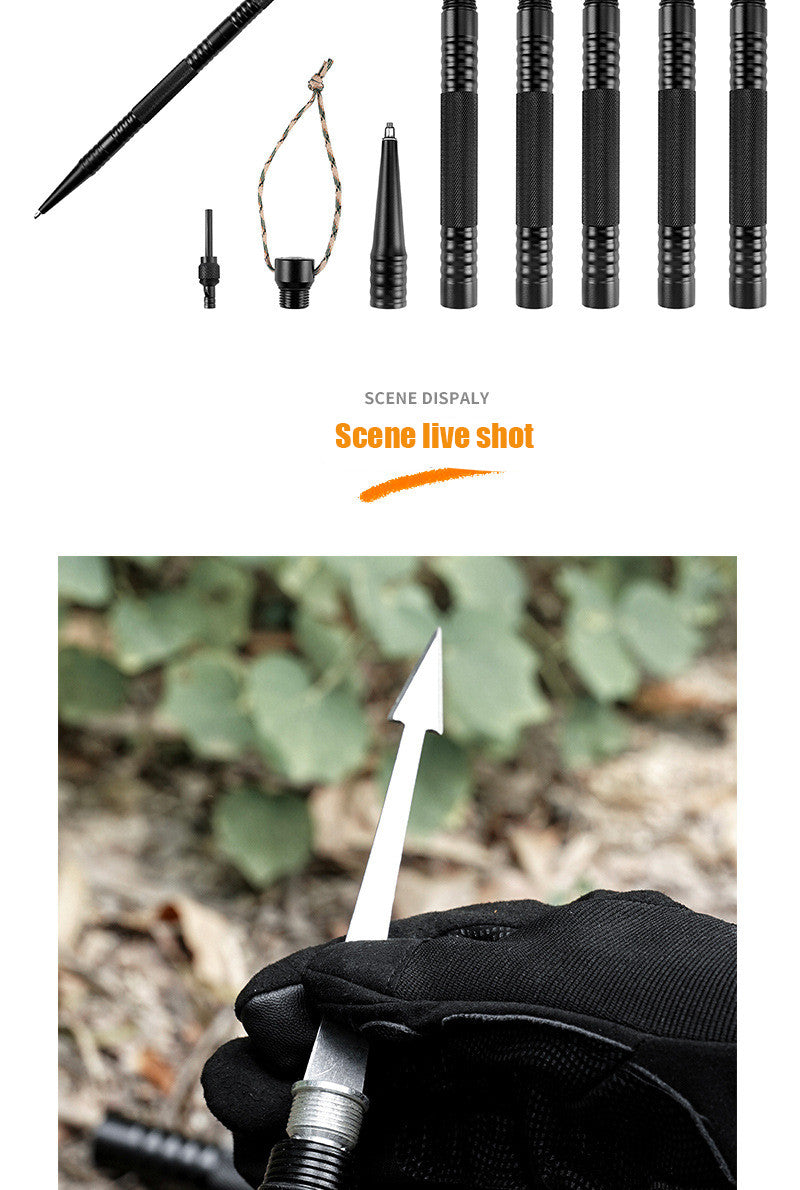 Adjustable Aluminum Trekking Pole with Multi-Tool & Safety Features