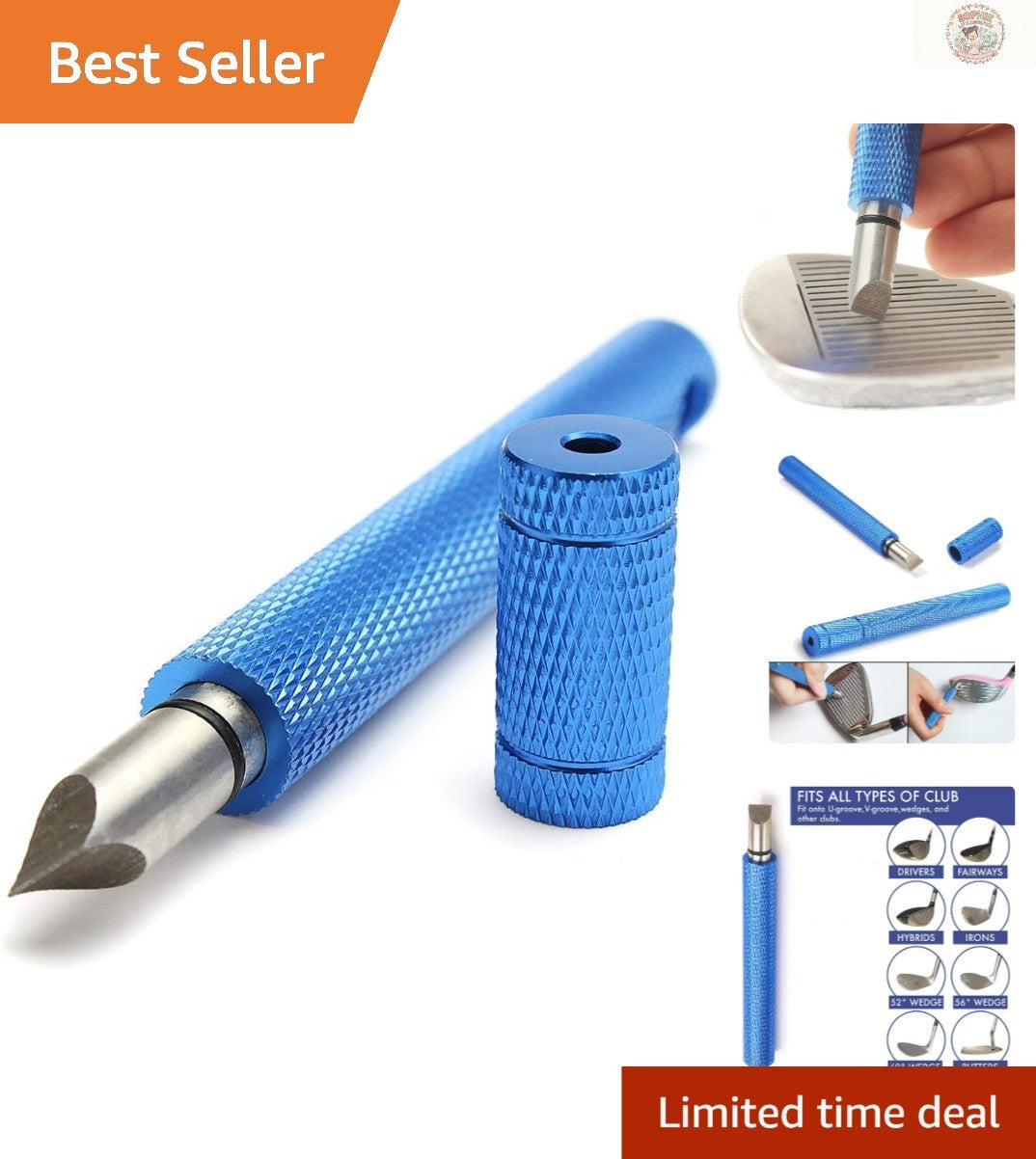 Golf Club Groove Sharpener for Iron and Wedge Restoring & Cleaning