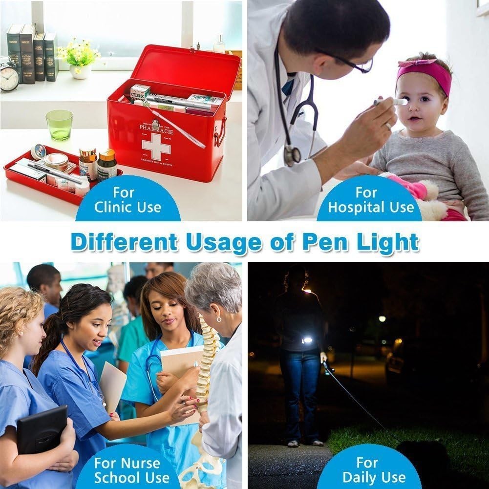 USB Rechargeable Mini LED Flashlight Stainless Steel Pen Light 1000 Lumens Pack
