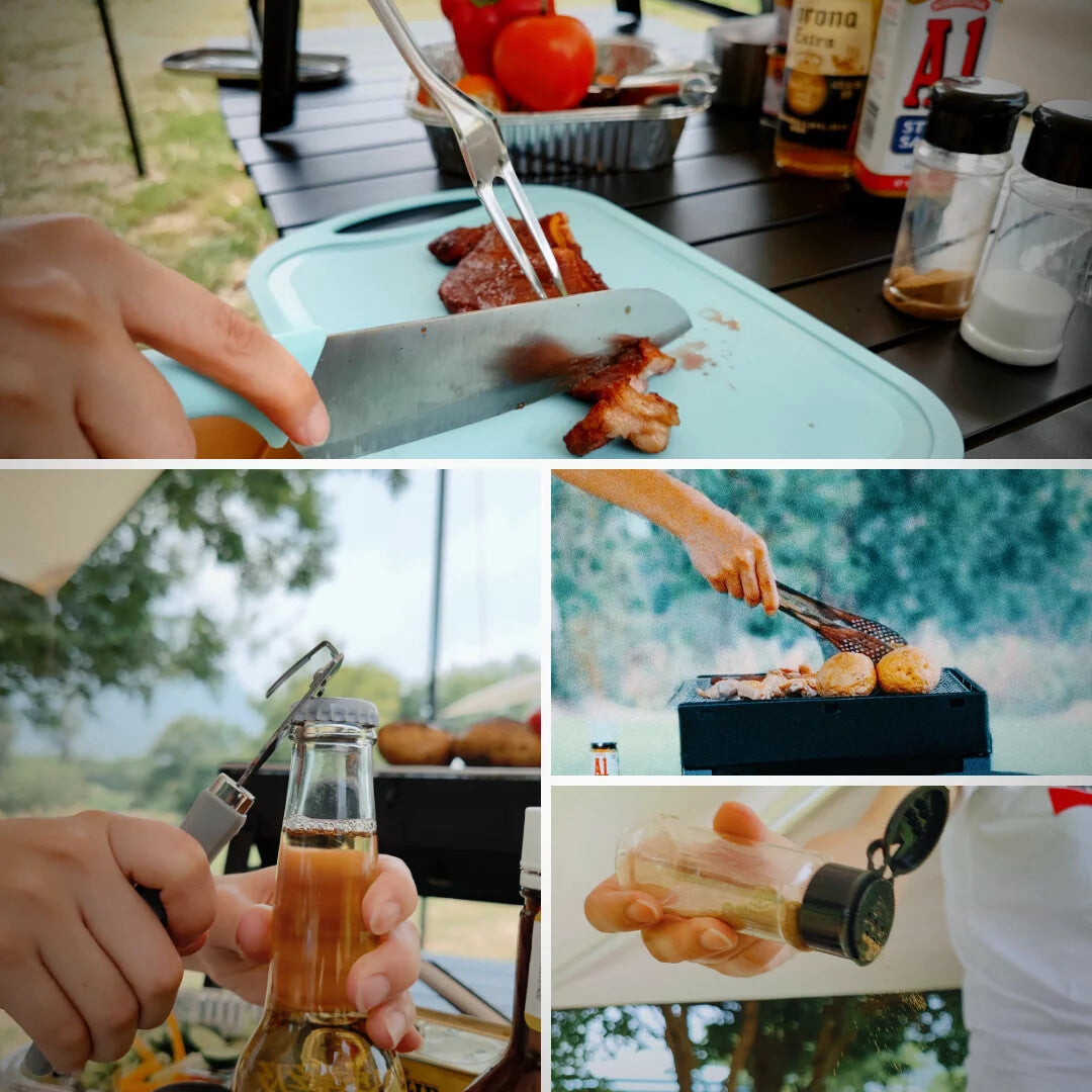15-Piece Camping Utensil Set Portable BBQ Kitchen Cookware & Utensils