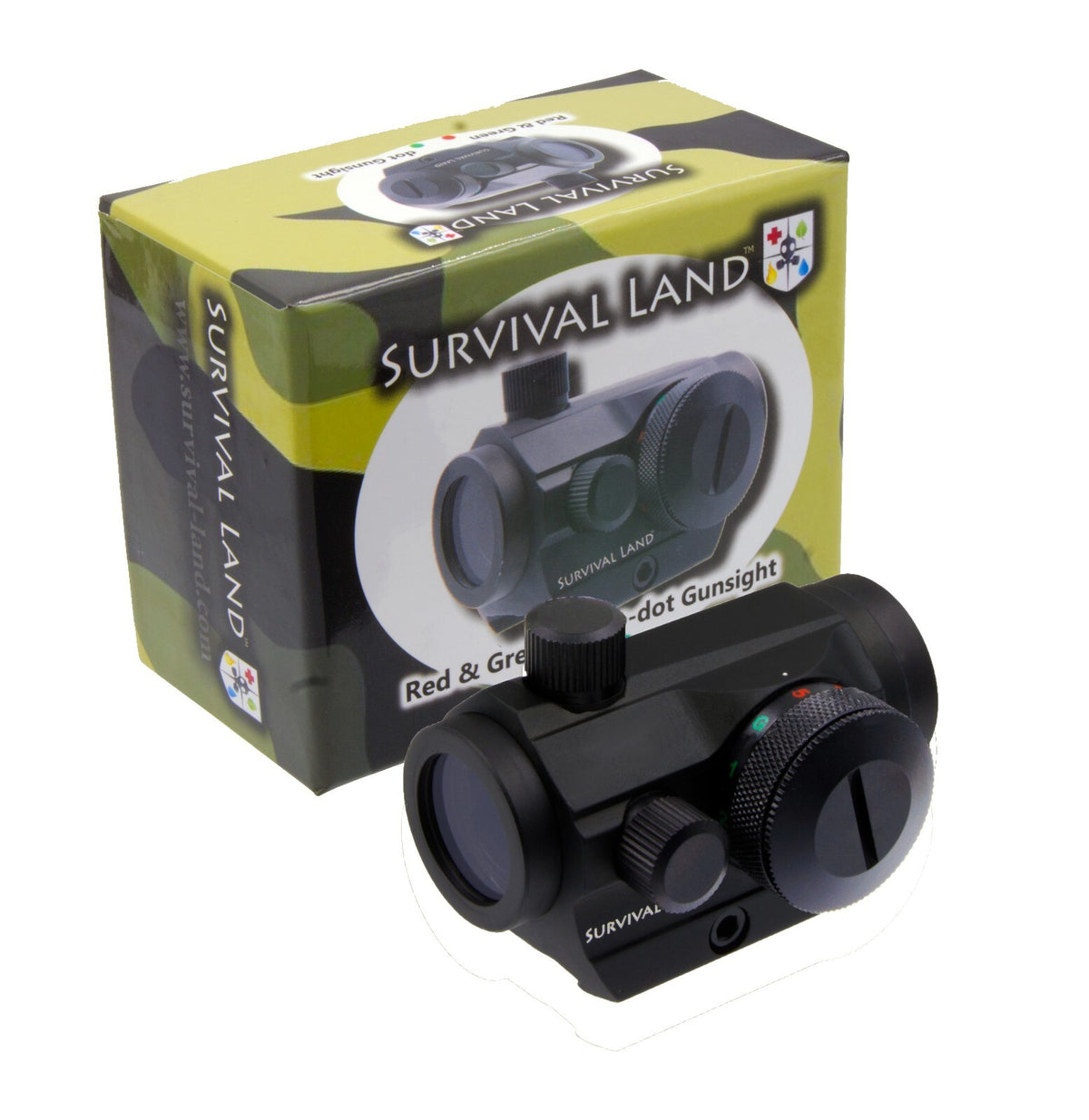 Red Green Dot Sight for Hunting & Shooting - 1x Magnification, Waterproof, Weaver & Mount