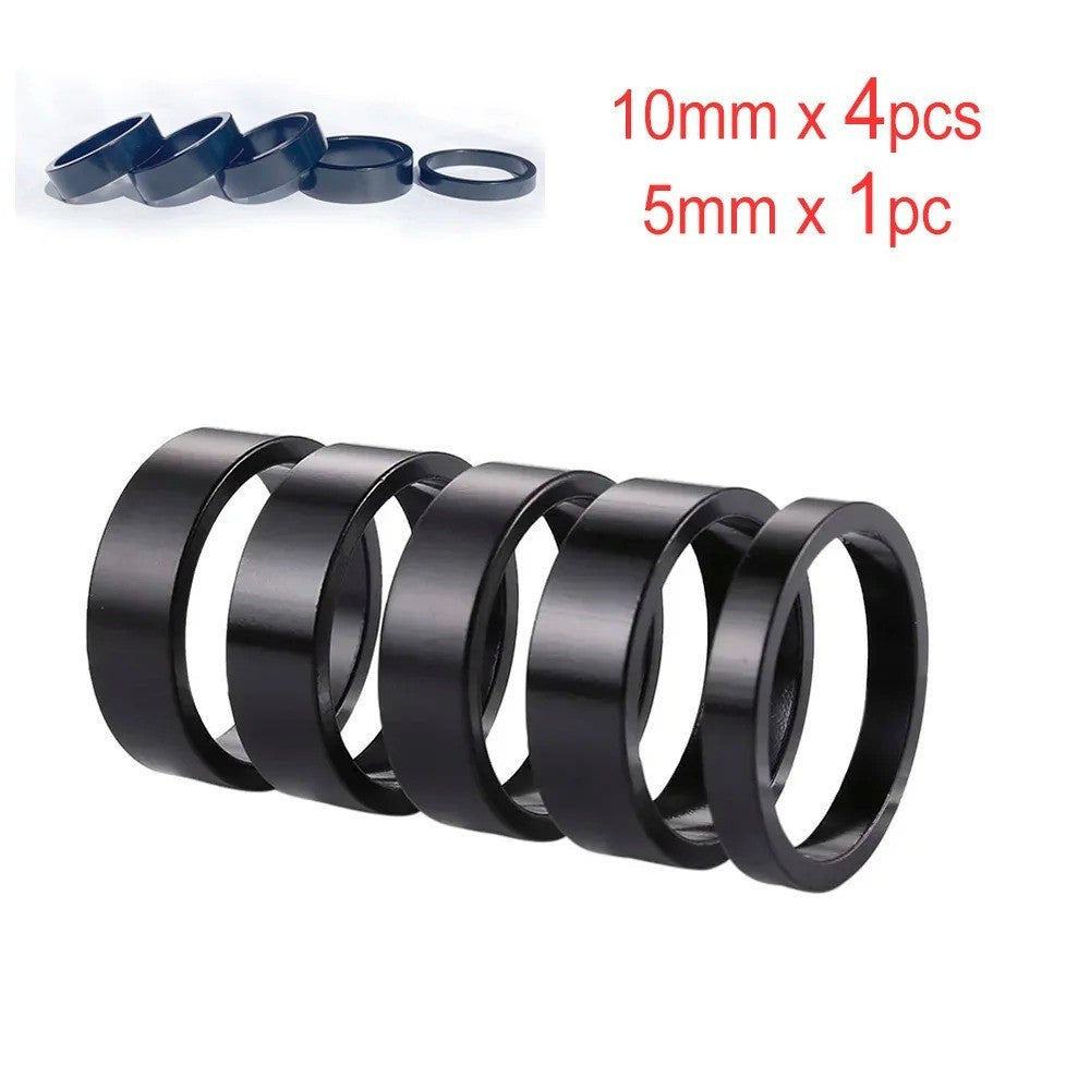 Aluminum Bicycle Handlebar Spacer Set 5/10mm for Mountain and Road Bikes
