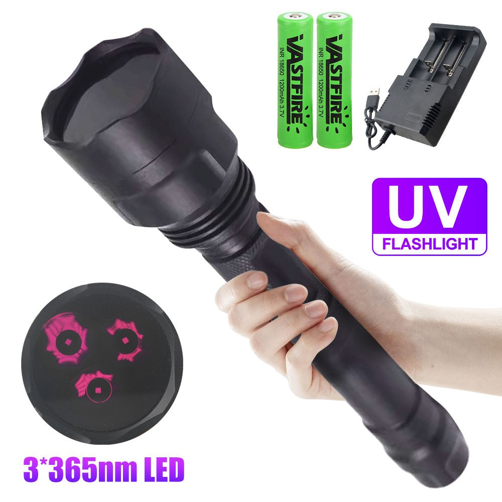 UV Flashlight Torch for Pet Stain Detection Rechargeable UV Light