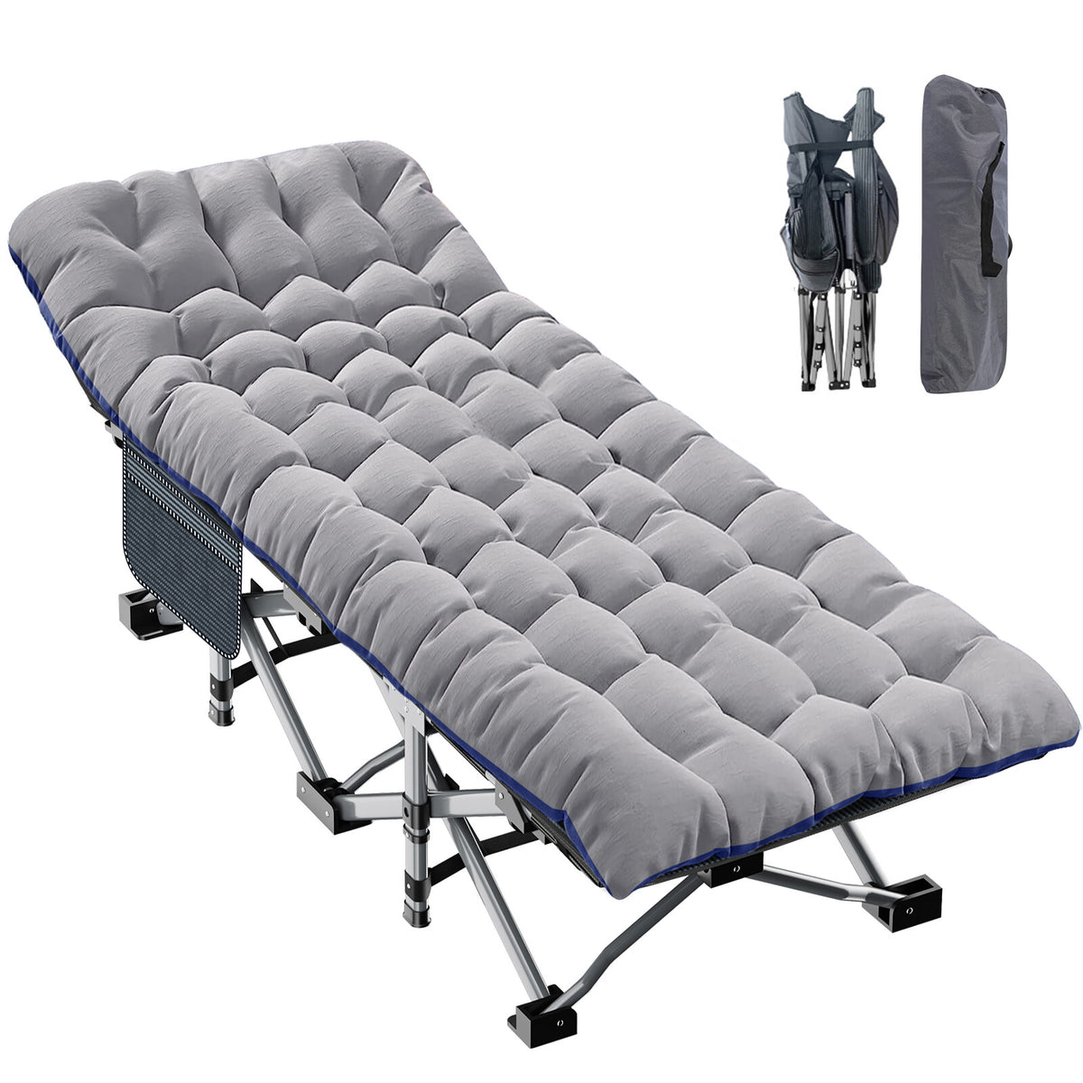 Heavy Duty Folding Camping Cot for Adults Supports 900 lbs XL Large Bed