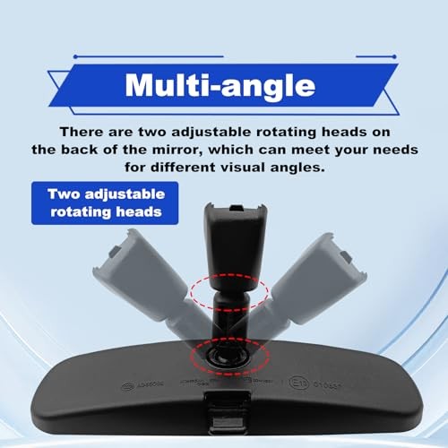 Interior Rear View Mirror Assembly Compatible with Nissan Rogue Altima NV1500 NV2500 NV3500