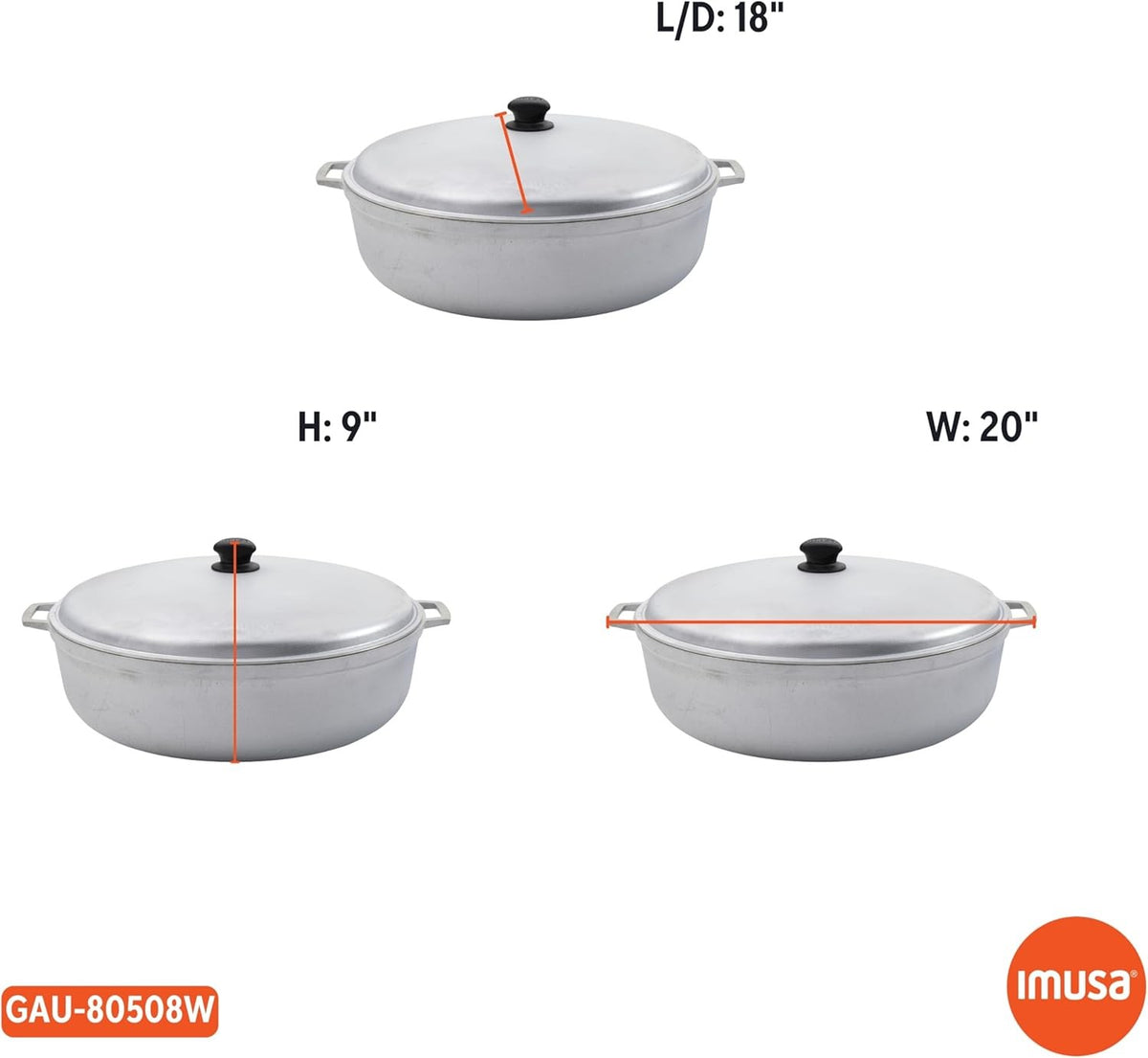 18 Qt Cast Aluminum Caldero Pot for Rice, Soup, Stews - Traditional Kitchen Tool