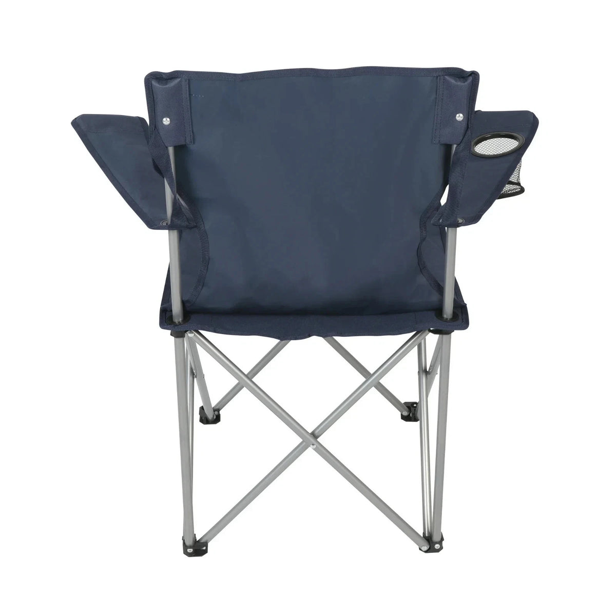 Quad Folding Camping Chair with Cup Holder - Dark Blue, Supports 250 lbs