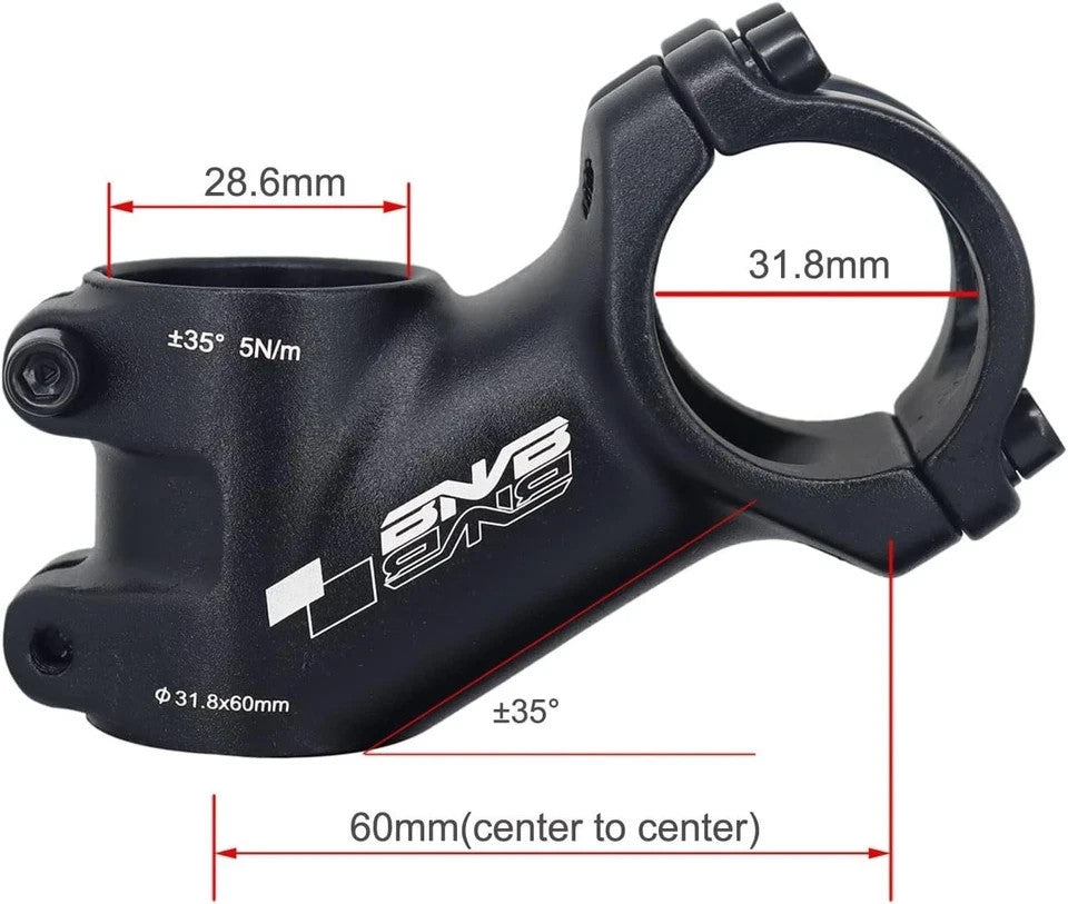 Aluminum Bike Stem 31.8mm Riser Handlebar for MTB, Road & Downhill Bikes