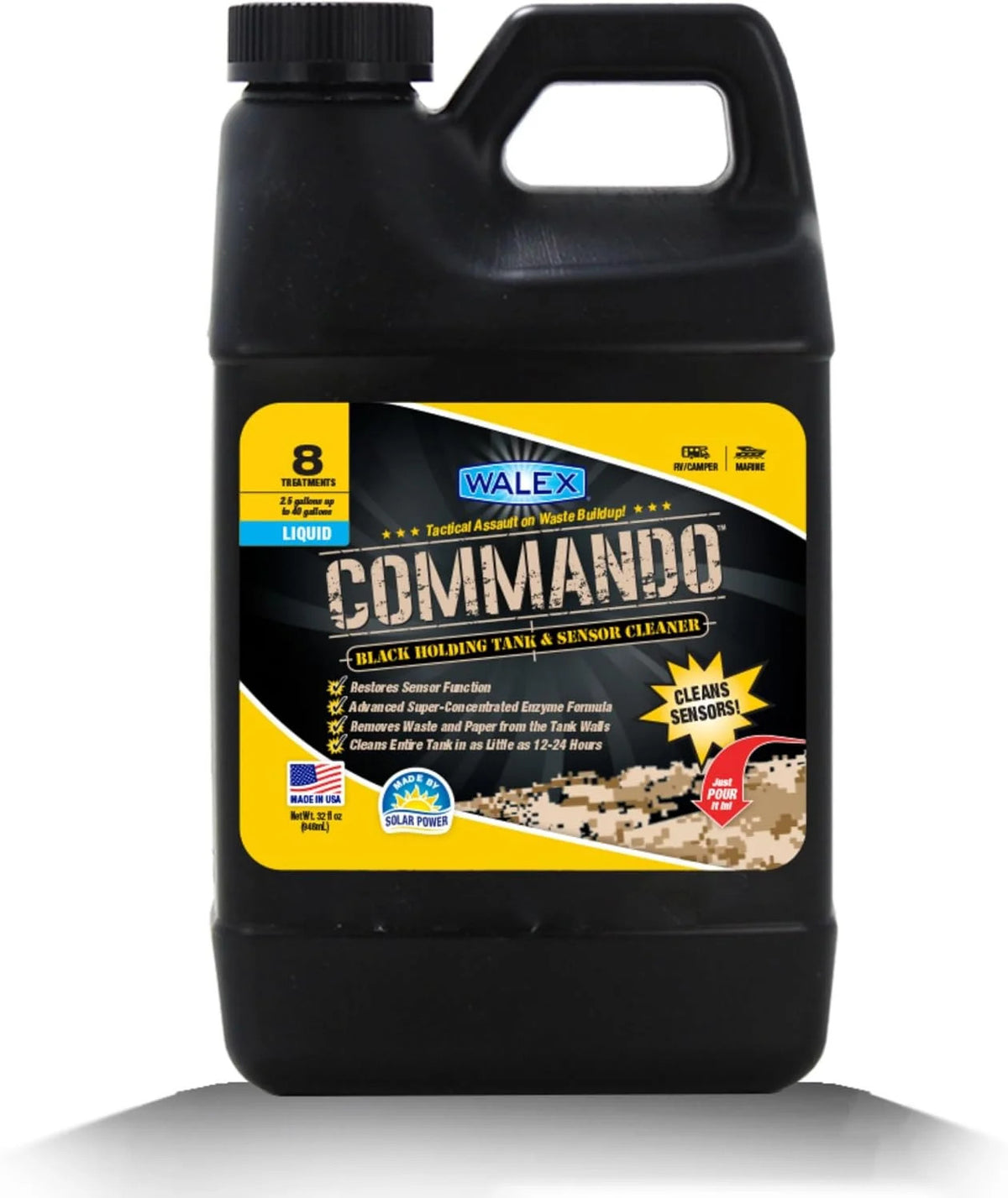 RV Black Holding Tank & Sensor Cleaner Liquid - Waste & Paper Buildup Removal