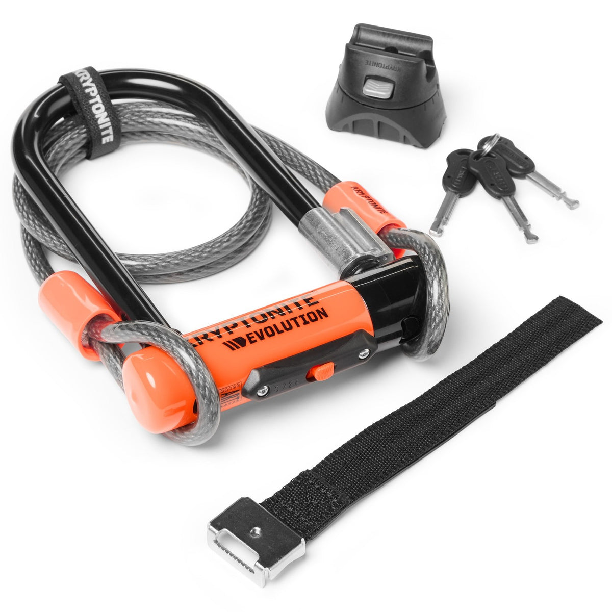 Kryptonite Evolution Mini-7 U-Lock with 4ft Cable & Bracket - High Security Bicycle Lock