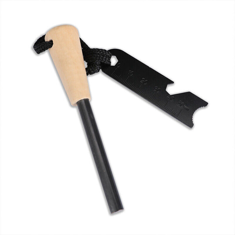 Waterproof Fire Starter Flint Steel Ferro Rod Camping Lighter with Handle