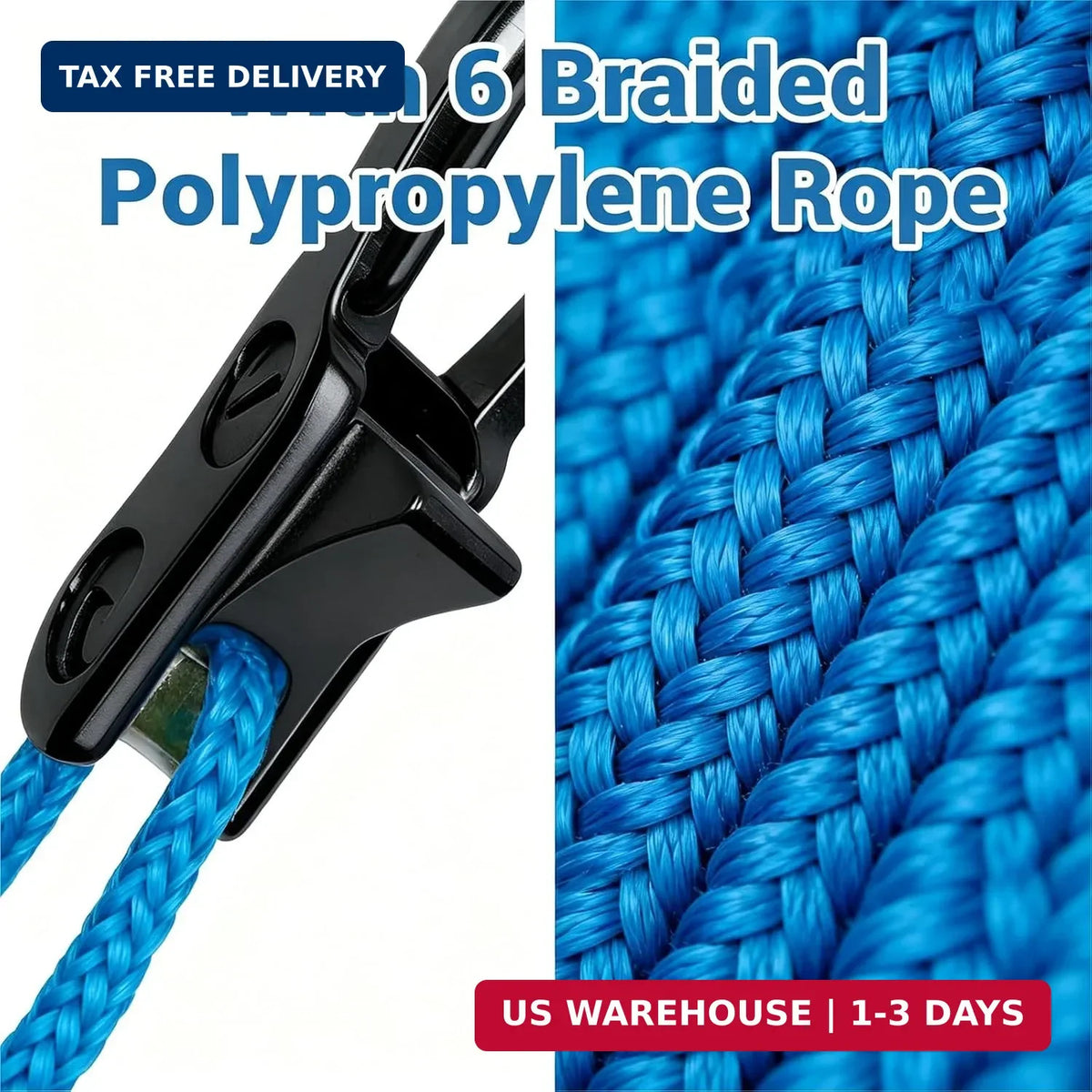 Heavy Duty Rope with Roller Tensioner Set - Secure Tie-Downs for Camping & Boating