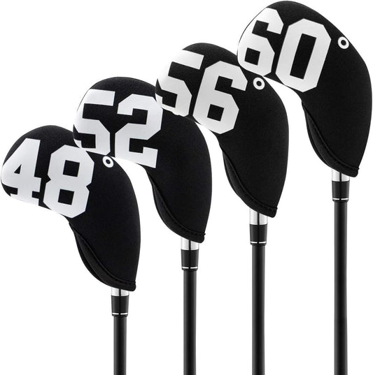 Golf Wedge Cover Set - 4 Waterproof Neoprene Club Headcovers for Iron & Wedge Clubs