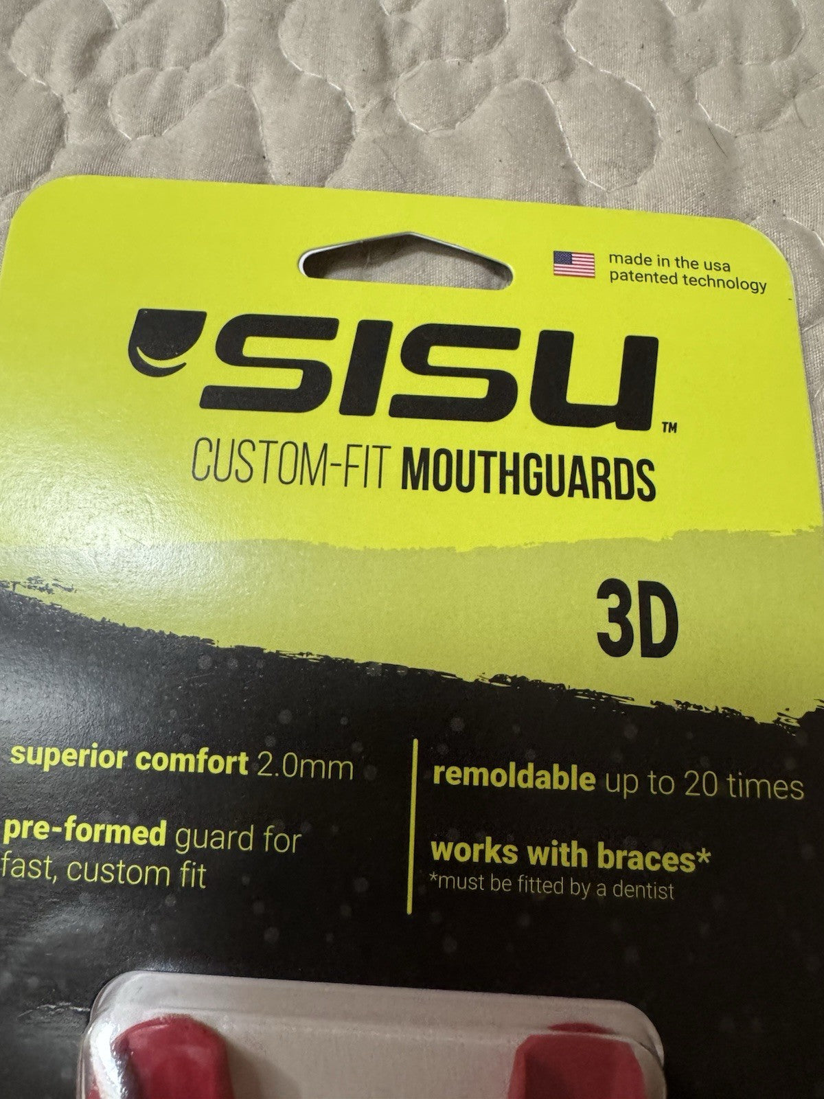 Adult Custom-Fit Sports Mouthguard - Thin 2.0mm, Intense Red, Re-moldable