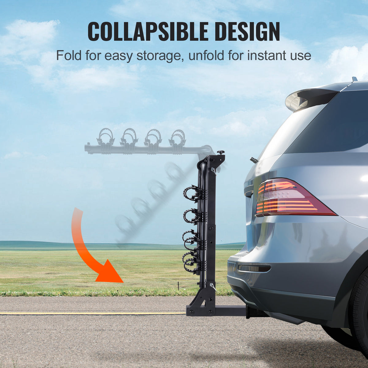 4 Bike Hitch Mount Rack Folding Swing Down Bicycle Carrier for SUV Car Truck