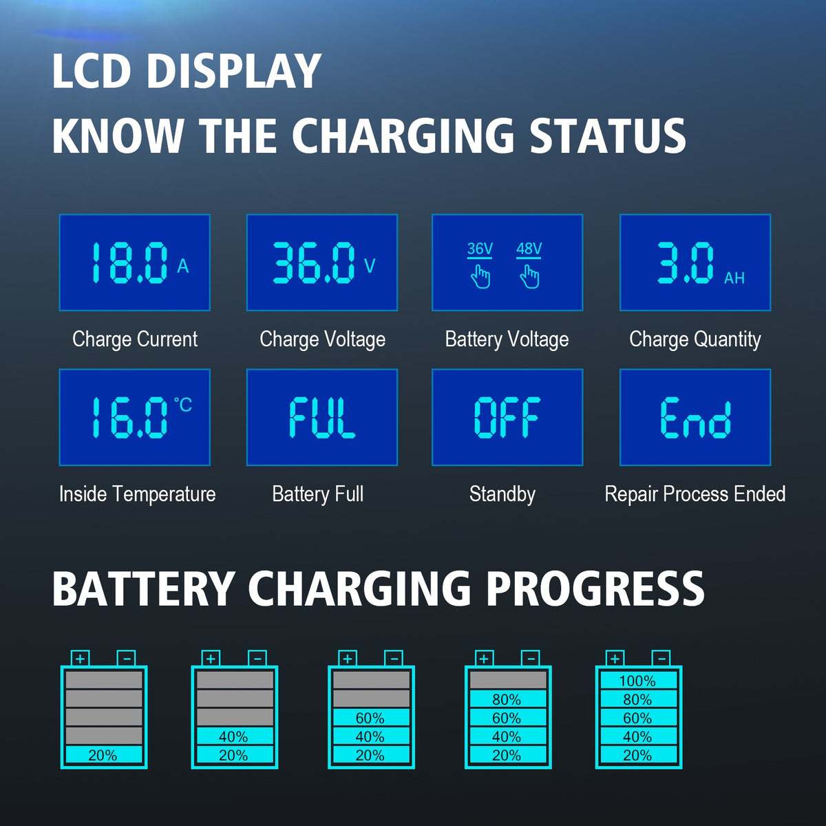 48V 13A Golf Cart Battery Charger for Yamaha G29 - Fast, Intelligent Power Supply
