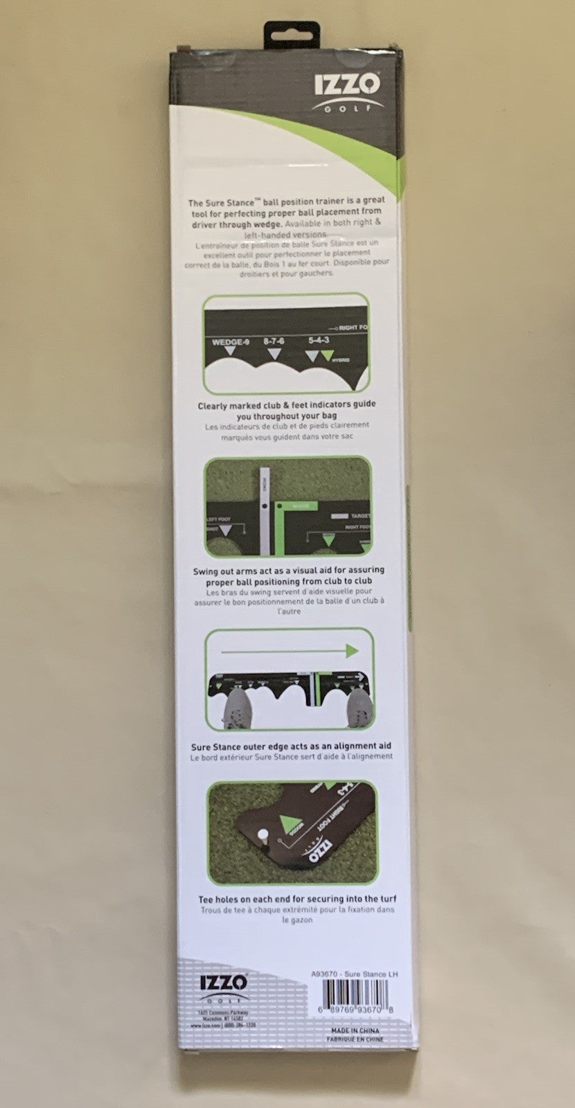 Golf Ball Position Trainer for Left Handed Golfers - Alignment & Swing Aid