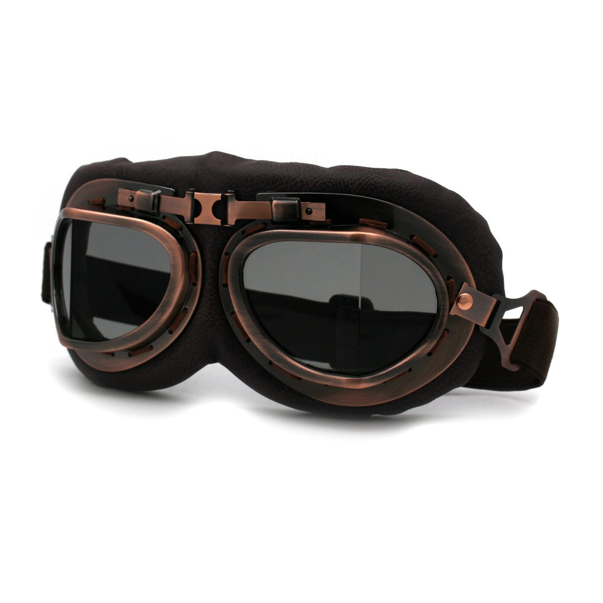 Retro Leather Motorcycle Goggle with Padded Steam Punk Style - Multiple Colors