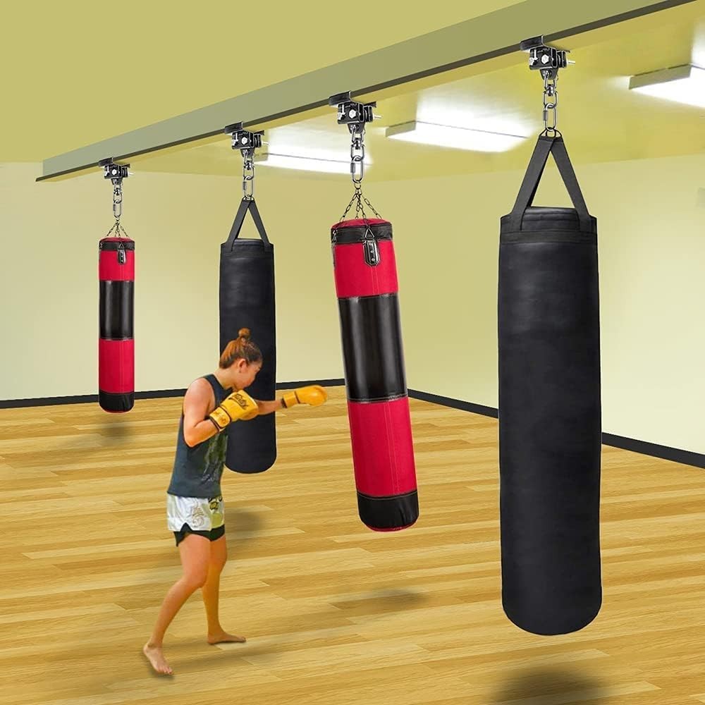 Heavy Bag Hanger for I Beam - Adjustable Steel Mount Supports Up to 900 LBS
