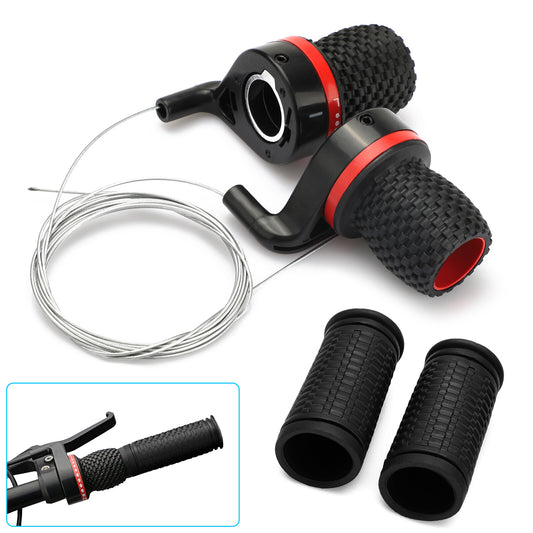 Bike Gear Shifter and Handlebar Grip Set for Mountain & Commuter Bikes
