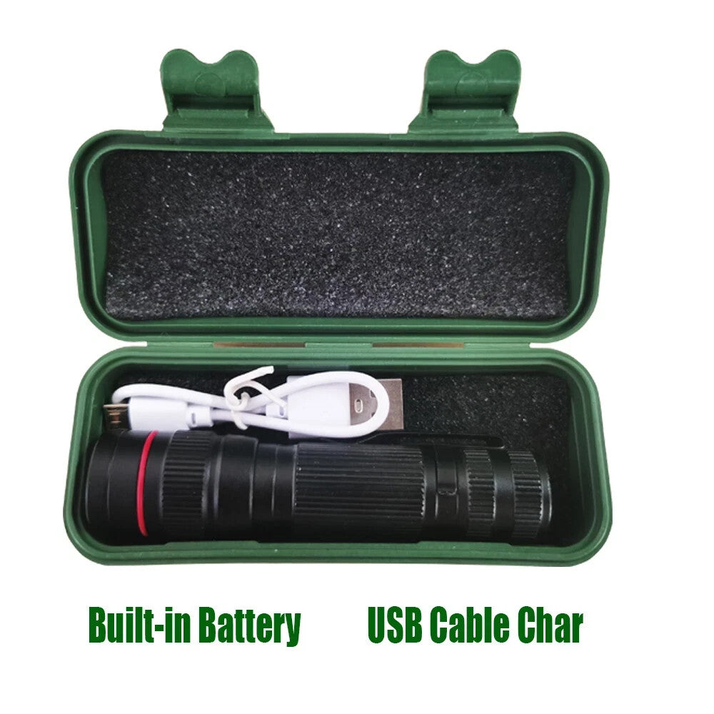 Mini LED Flashlight Rechargeable Portable Torch 35000000 Lumens Waterproof