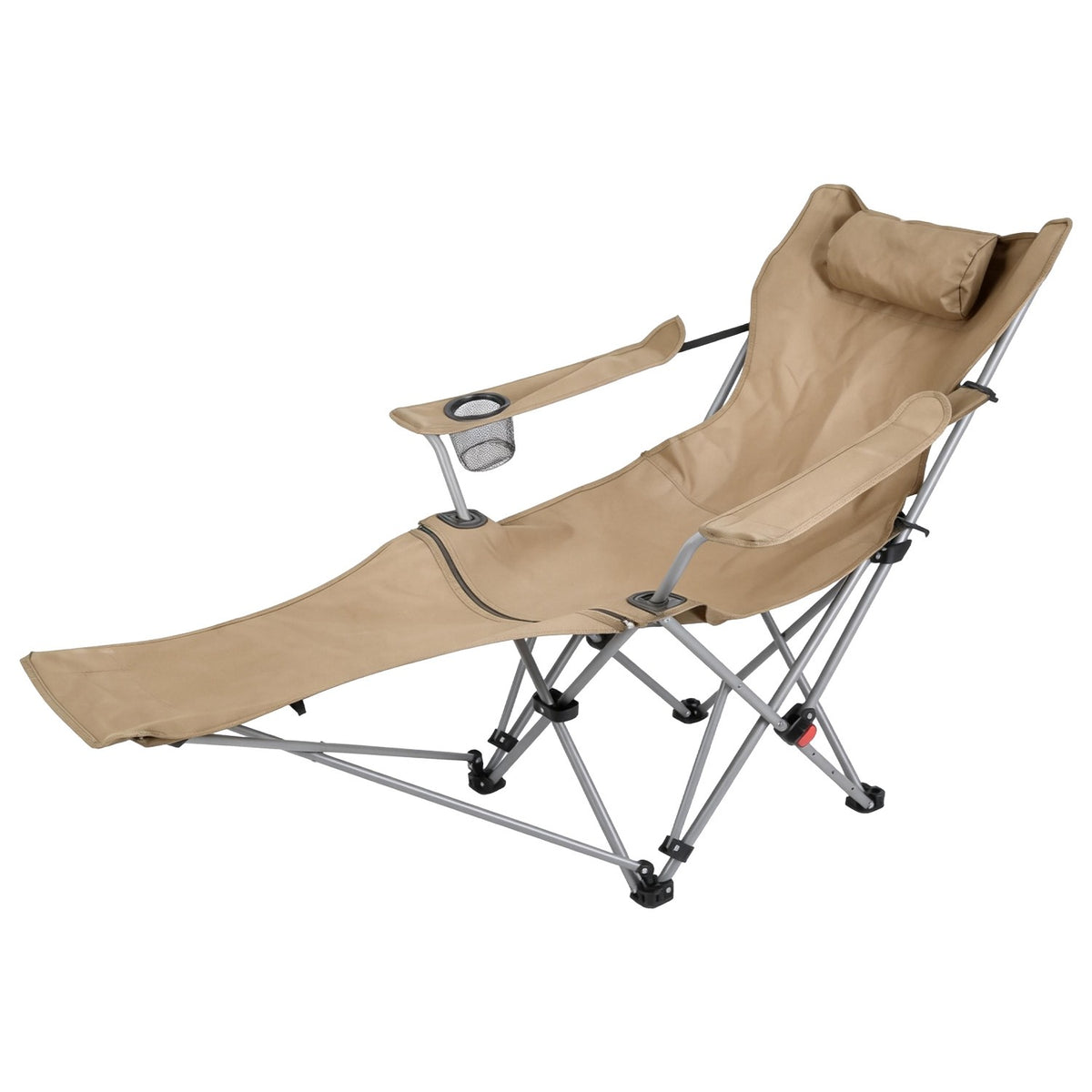 Heavy Duty Folding Camping Chair with Footrest 220lbs Portable Recliner