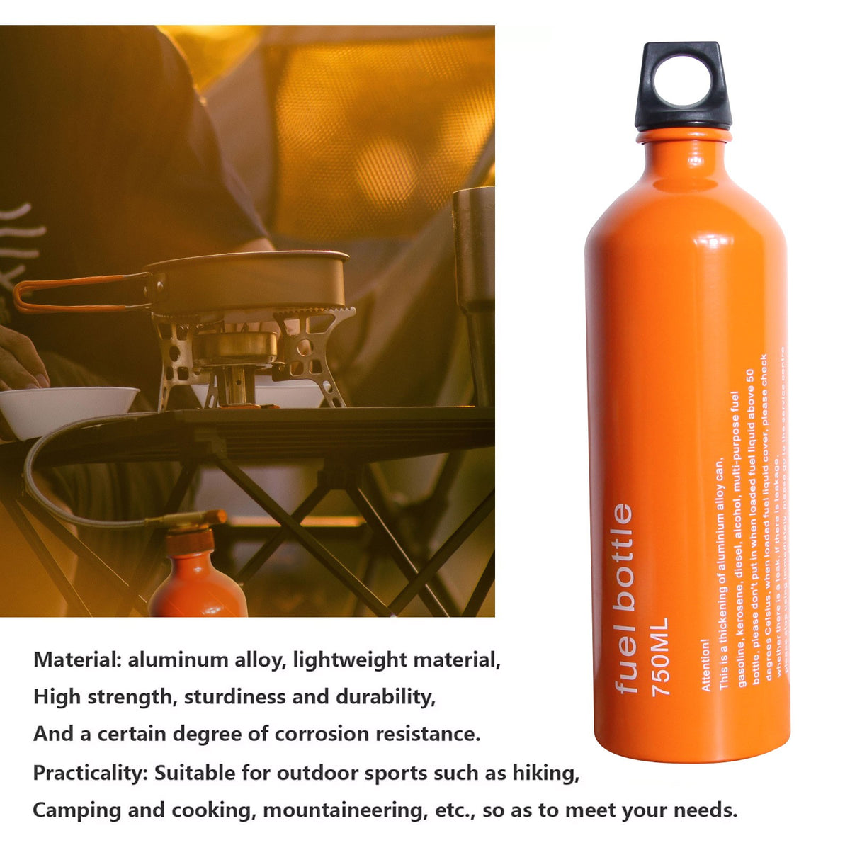 Motorcycle Gas Oil Fuel Bottle for Outdoor Camping Safety