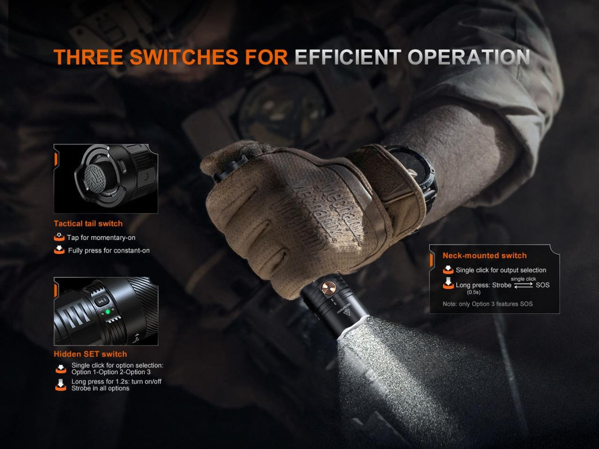 Rechargeable Tactical LED Flashlight 3000 Lumens, Waterproof, Strobe