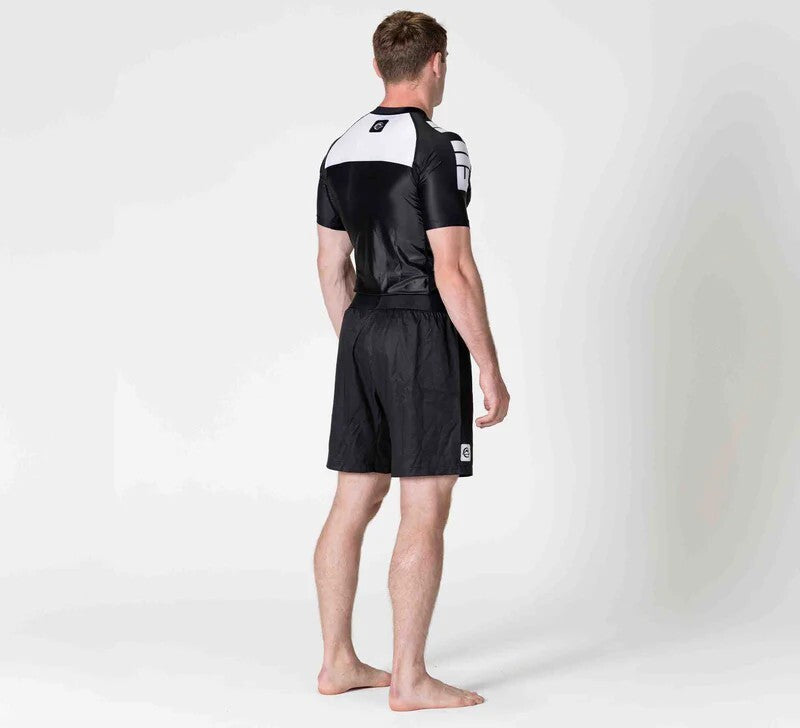 IBJJF Ranked Short Sleeve Rashguard for BJJ & Jiu Jitsu - Black