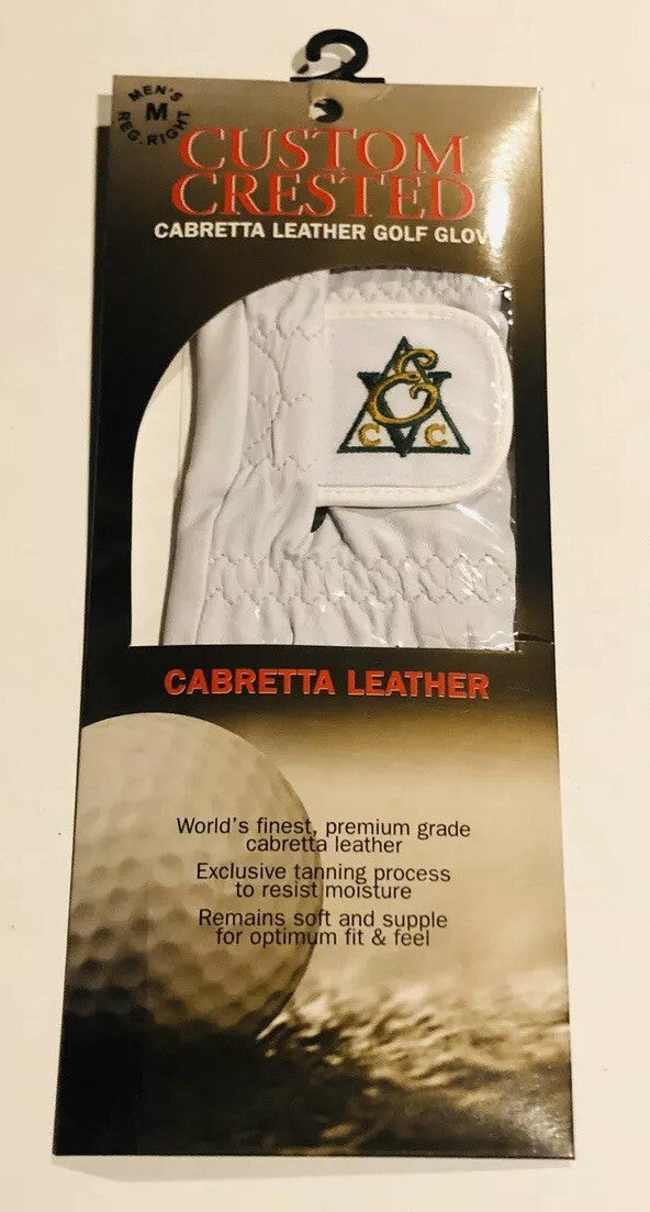 Cabretta Leather Golf Glove for Men & Women - Custom Crested, Multiple Sizes