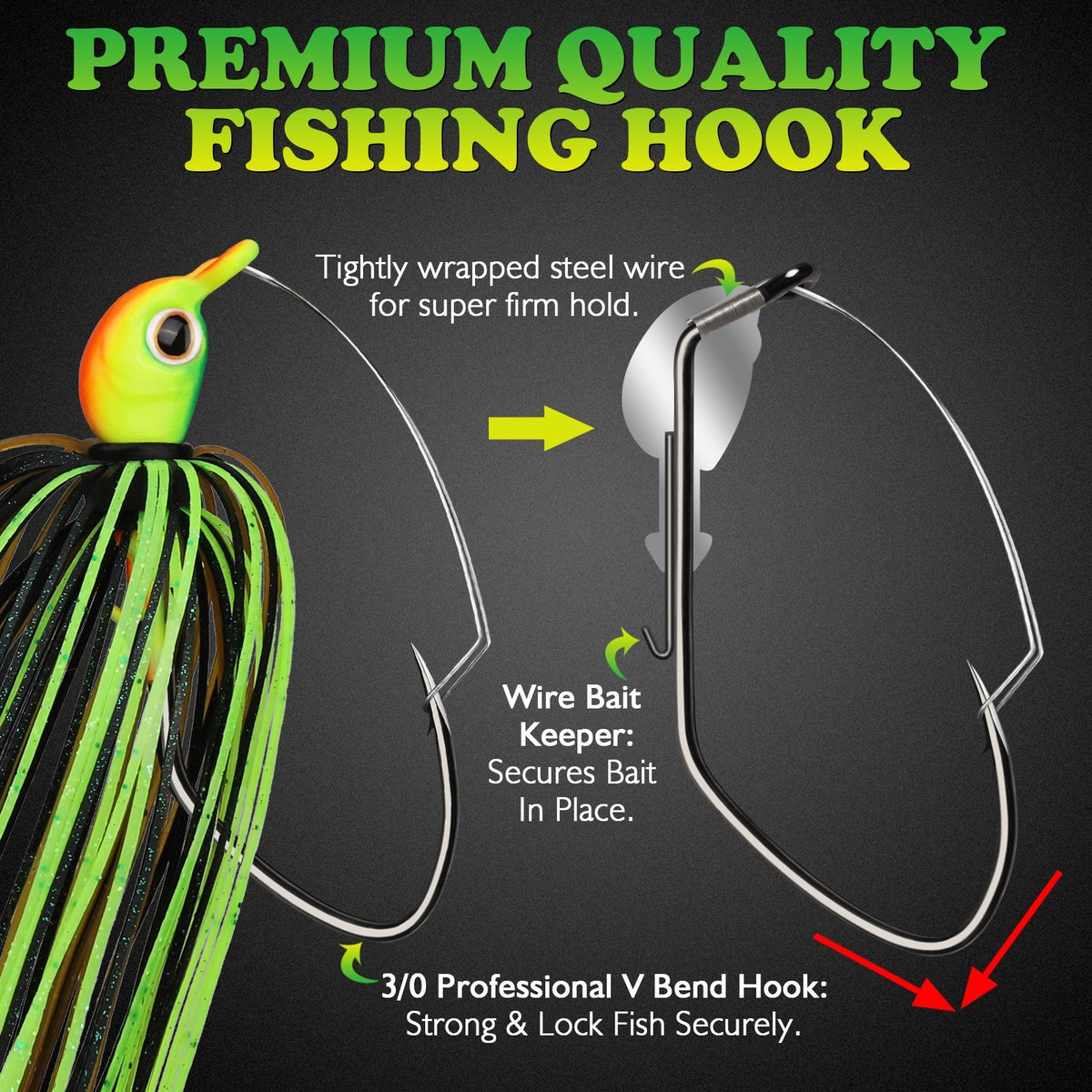 5pcs Weedless Bass Jigs 1/4oz Swim Fishing Lures for Bass Pike Walleye