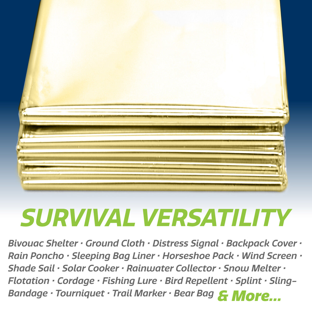 Emergency Space Mylar Blanket 54x84 Inch Portable Survival Thermal Cover